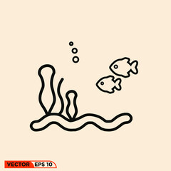Illustration vector graphic of fish on sea
