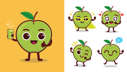 Green Apple Mascot
