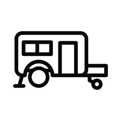 caravan line icon illustration vector graphic