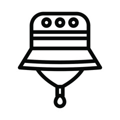 hat adventure line icon illustration vector graphic