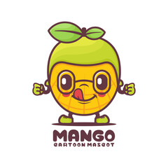 cute mango fruit cartoon. fresh fruit vector illustration