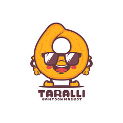 Taralli cartoon mascot. italian snack vector illustration