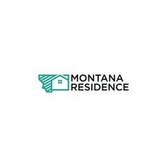 Real estate logo with montana map graphic vector