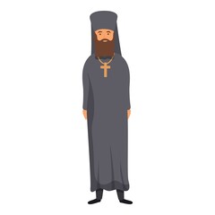 Obraz na płótnie Canvas Christian monk icon cartoon vector. Priest man. Sage meditate
