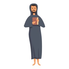 Obraz na płótnie Canvas Monk man icon cartoon vector. Priest meditation. Image give