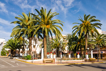Fototapeta na wymiar Plaza de España. Santa Eulària des Riu. Ibiza.Balearic islands.Spain.