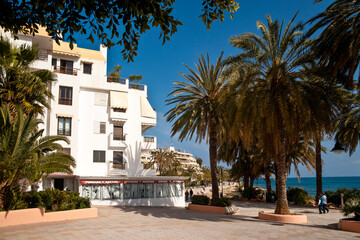Fototapeta na wymiar Plaza de Julià Verdera Torres.Ibiza.Balearic islands.Spain.