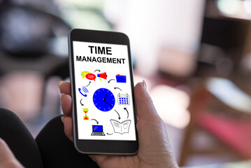 Time management concept on a smartphone