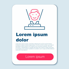 Line Hologram icon isolated on grey background. Global communication technology. Colorful outline concept. Vector