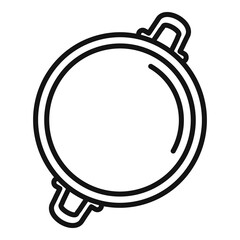 Oil wok frying pan icon outline vector. Cooking stove