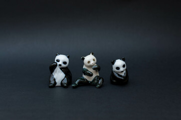 Vintage porcelain panda bear figurines