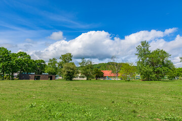 View of the Irie Kaizuka (Irie Site), a part of the "Jomon Prehistoric Sites in Northern Japan", a UNESCO World Heritage Site, in Hokkaido.