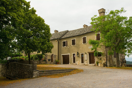 The Casa Parrocchiale parish house in Rocca di Monrupino near Trieste in Friuli-Venezia Giulia, north east Italy
