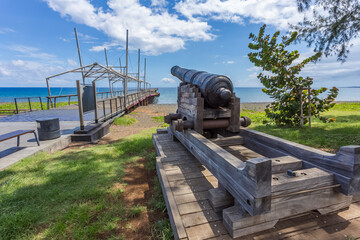 canon et ponton, Saint-Paul, île de la Réunion 