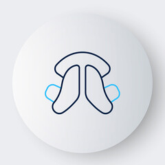 Line Dental tooth plate icon isolated on white background. Colorful outline concept. Vector