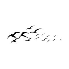 Bird, Fly, Flying birds, Aflock flying birds, Vector format
