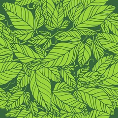Seamless pattern decorative ivy branches with leaves