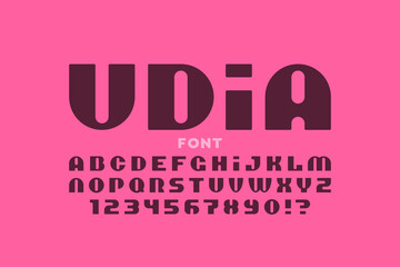 Modern font design, alphabet letters and numbers vector illustration