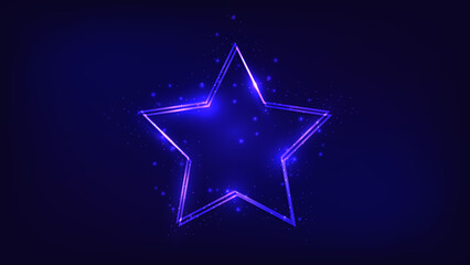 Neon double frame with shining effects