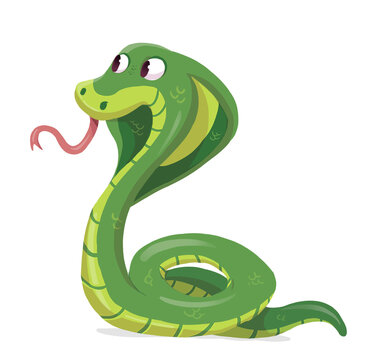 Children's illustration of cobra snake