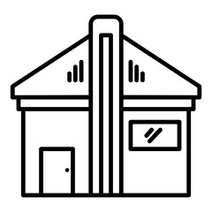 modern house icon on transparent background