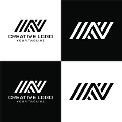Obraz premium Creative letter n logo design vektor 
