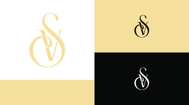 SV Monogram Luxury Jewelry Logo Design Concept