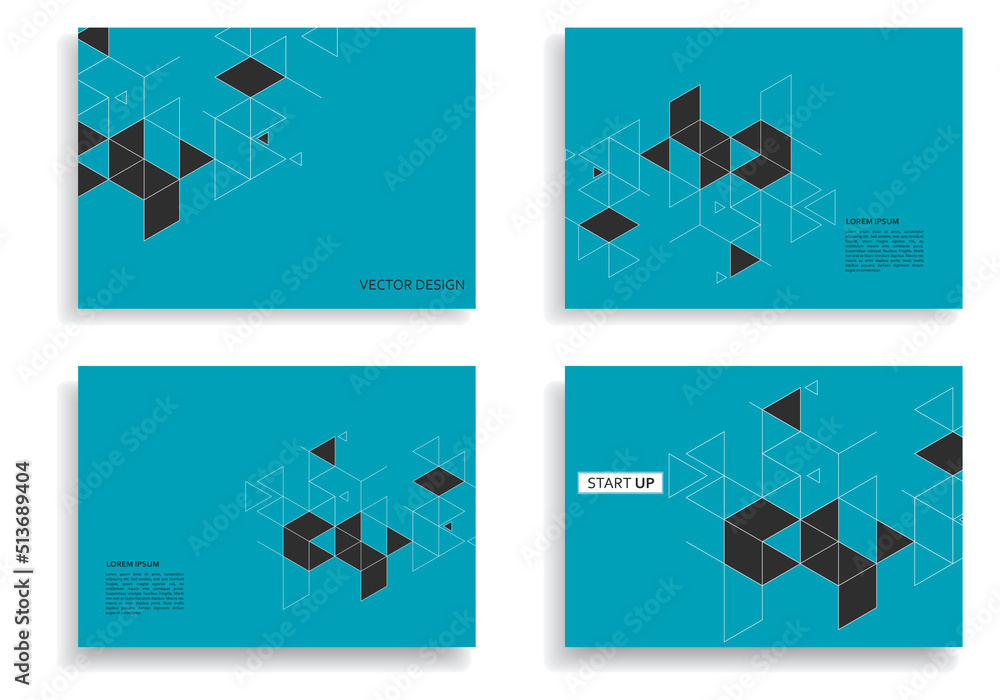 Aufkleber Minimalistic triangles shape graphic. Vector futuristic texture design. Template style poster