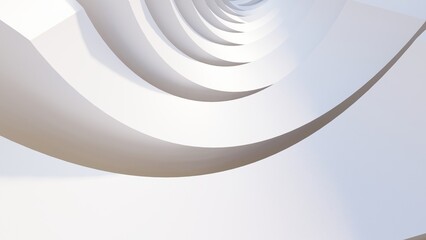 Obraz premium Abstract white background curved pattern in design 3d render