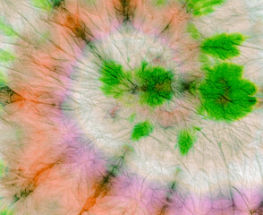 Fall Psychedelic Kaleidoscope. Dyed Circular Art.