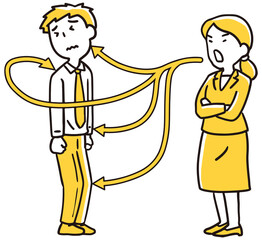 男性に説教する女性