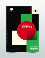 Poster creative design template. Cool abstract backgrounds, Black and white color, Vector illustration artwork A4 size.