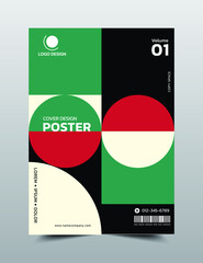 Poster creative design template. Cool abstract backgrounds, Black and white color, Vector illustration artwork A4 size.