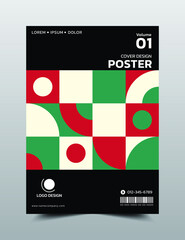 Poster creative design template. Cool abstract backgrounds, Black and white color, Vector illustration artwork A4 size.