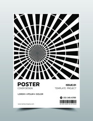 Poster creative design template. Cool abstract backgrounds, Black and white color, Vector illustration artwork A4 size.
