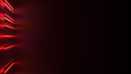 Red glowing laser lights and free space 3D rendering illustration - 513690860