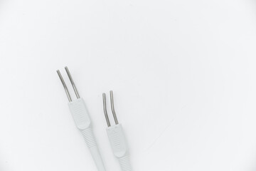 Manipulas for microcurrent therapy. electrical impulses for facial treatments. Professional skin care in the salon. Skin care concept, medical procedure. 