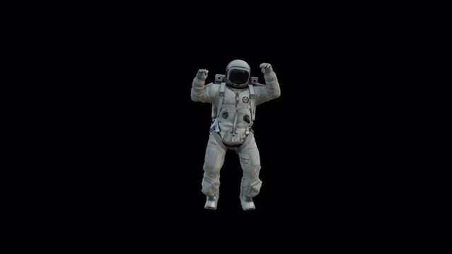 Astronaut Loop Dance 4, 3840×2160.14 Second Long.Alpha Transparent,