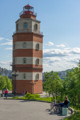 Murmansk. Russia 22.06.2015 Murmansk lighthouse dedicated to deceased sailors