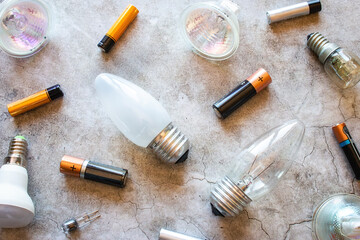hazardous household waste - light bulbs and batteries