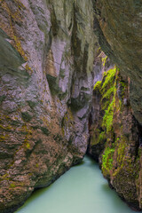 Aareschlucht is a spectacular place located between Meiringen and Innertkirchen. Switzerland.