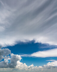 Obraz premium Fantastic clouds against blue sky, panorama