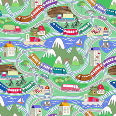 Transport Seamless Pattern