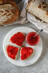 Project with sandwiches and bread on a beautiful background