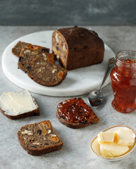 Project with sandwiches and bread on a beautiful background