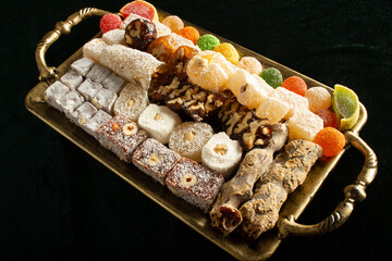 assorted Turkish delights in tray