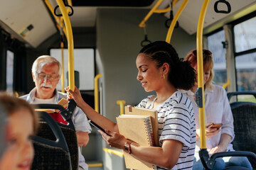 Student commuting by bus
