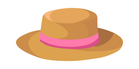 Man hat with ribbon. Vector illustration