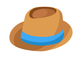 Man hat with ribbon. Vector illustration