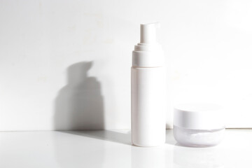 mockup tube bottle for skin care cosmetic summer sunscreen, product branding, cream lotion treatment